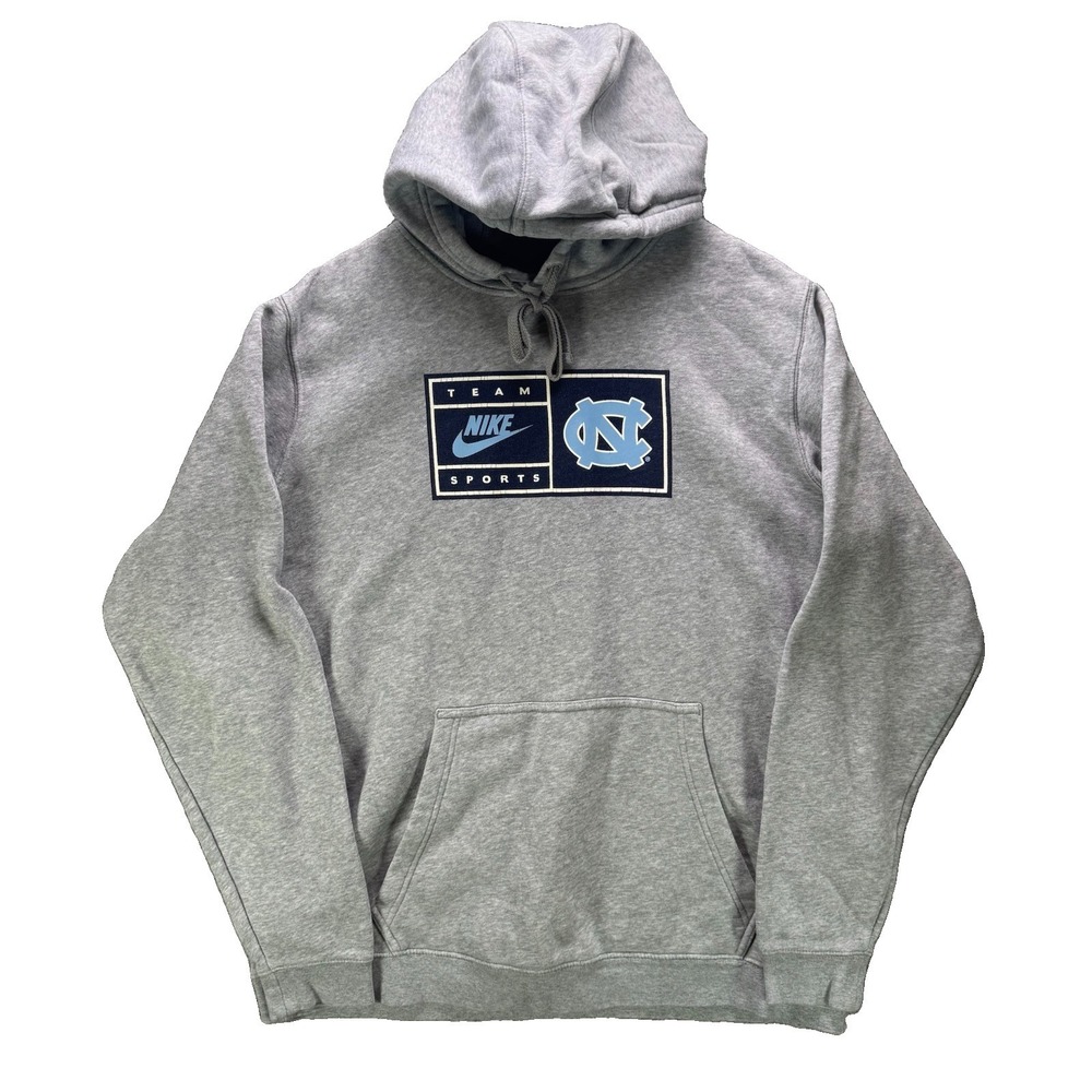 Nike North Carolina UNC Tarheels Hoodie Mens Large Gray NCAA Pullover Sweatshirt